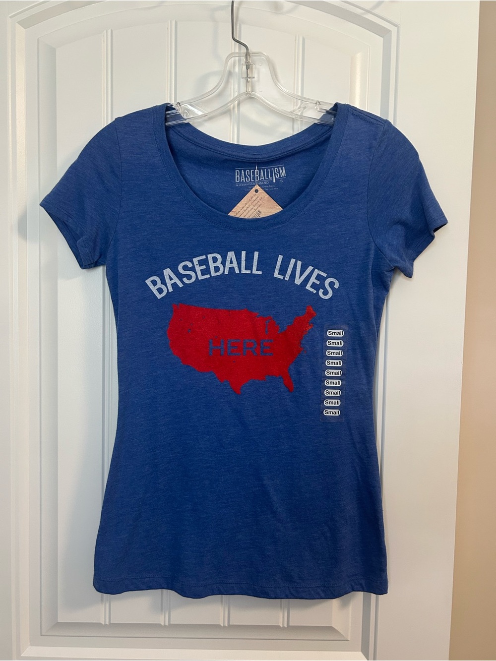 BASEBALLISM “Baseball Lives Here” Blue Graphic Tee*Small